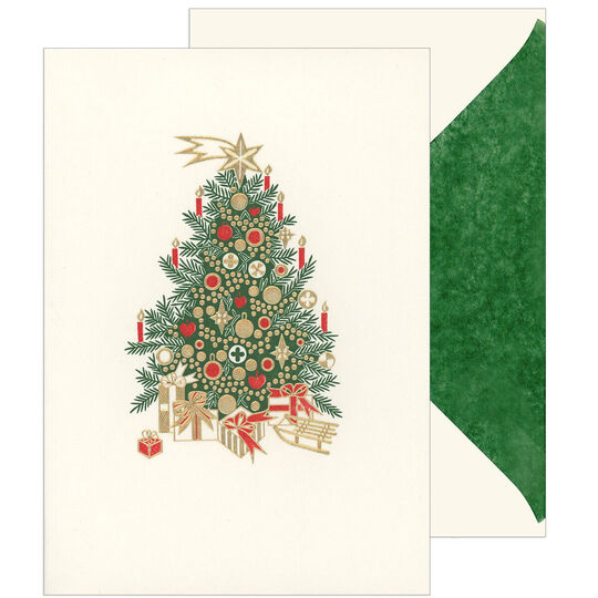 Christmas Tree Holiday Cards with Inside Imprint